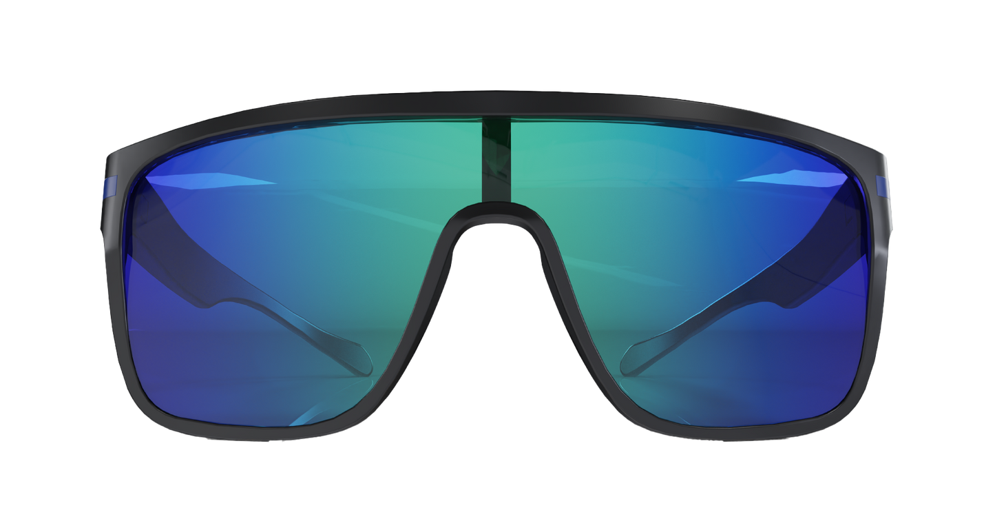 Polarized One Piece Shield w/ Blue Gradient Lens