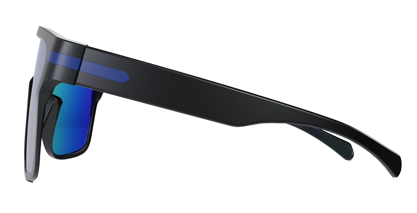 Polarized One Piece Shield w/ Blue Gradient Lens