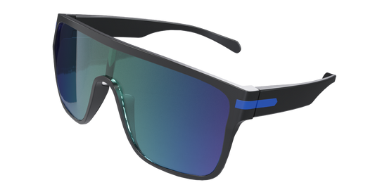 Polarized One Piece Shield w/ Blue Gradient Lens